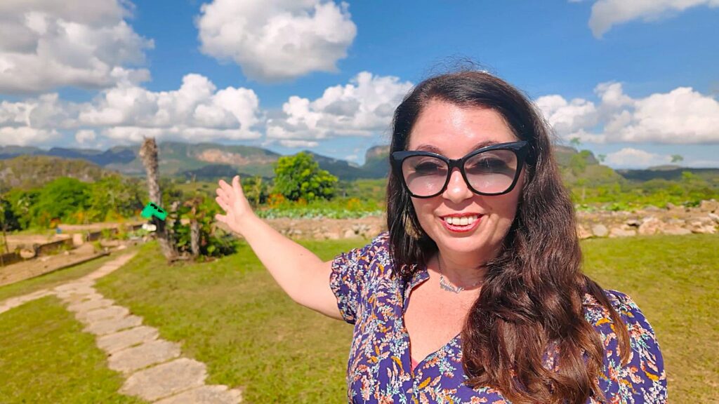 Ayngelina at agritourism restaurant on an organic farm in VInales Cuba
