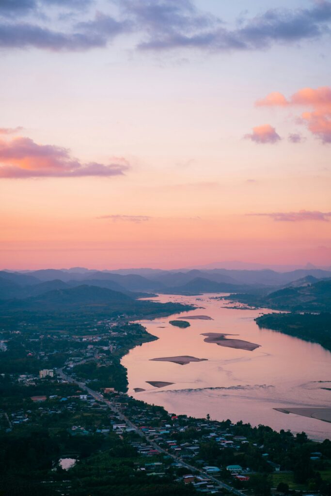 View of Mekong River at dawn